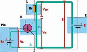 An amplifier with series connected transistor 