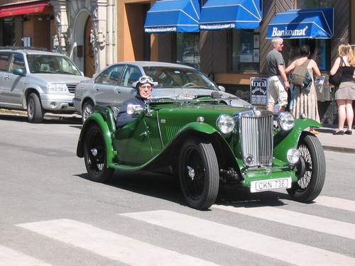 I was impressed by an old MG car.